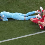 Iran goalkeeper clashes heads with teammate at World Cup