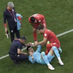 Iran goalkeeper clashes heads with teammate at World Cup