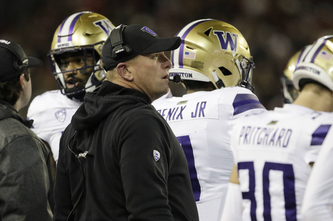 UW Huskies Kalen DeBoer...