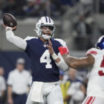 Prescott, TEs help Cowboys to Thanksgiving win over Giants