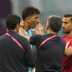 Iran goalkeeper clashes heads with teammate at World Cup