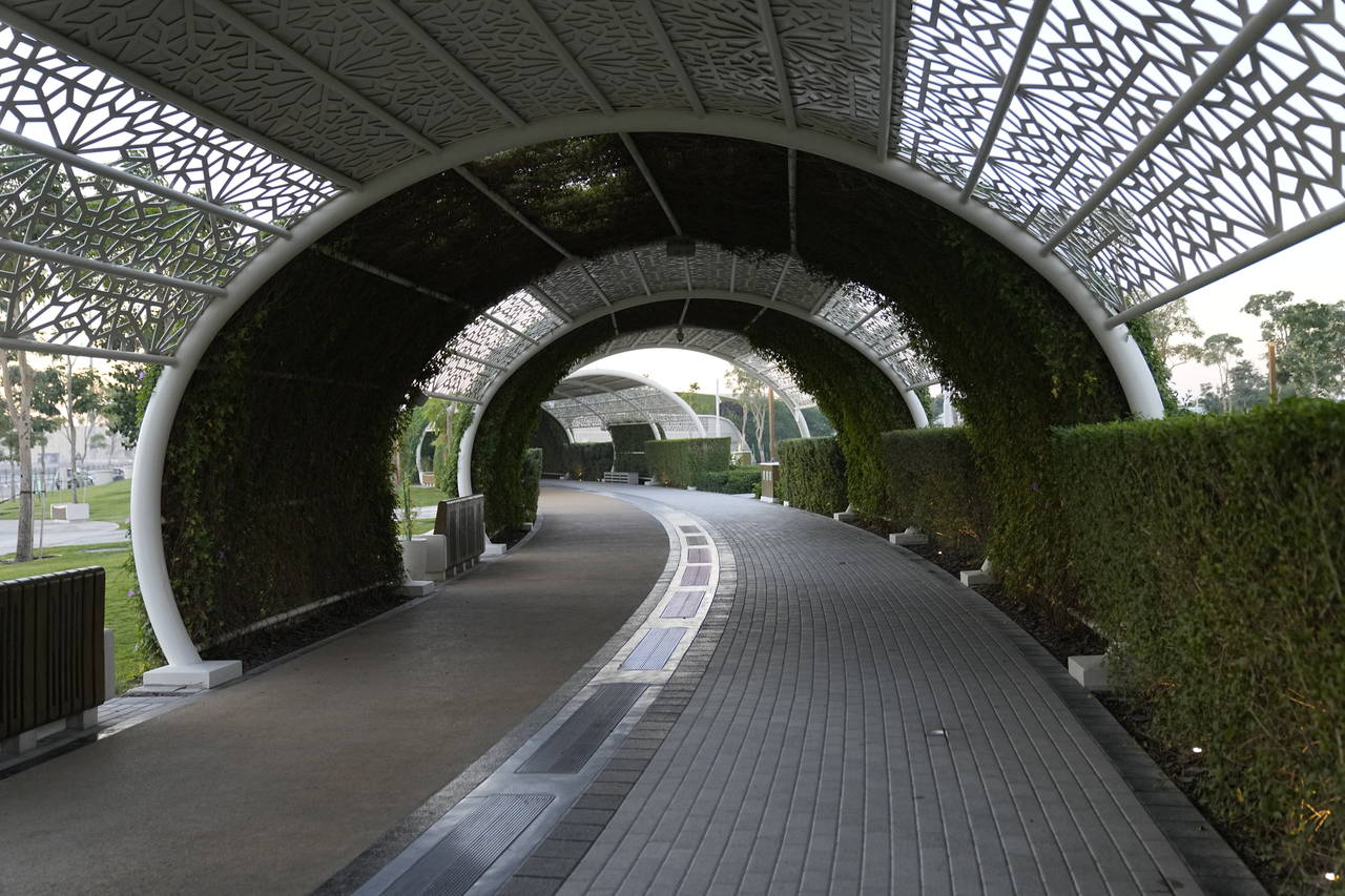 Al Gharafa Park is viewed in Doha, Qatar, Thursday, Nov. 24, 2022. Qatar unveiled a plan last Octob...