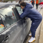 Michigan RB Blake Corum gives thanks during Ohio State week