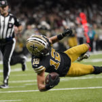 Dalton thrives, Stafford leaves, as Saints top Rams 27-20