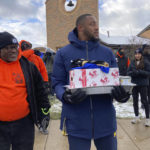 Michigan RB Blake Corum gives thanks during Ohio State week