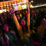 Qatar riot police push back crowds at World Cup fan zone
