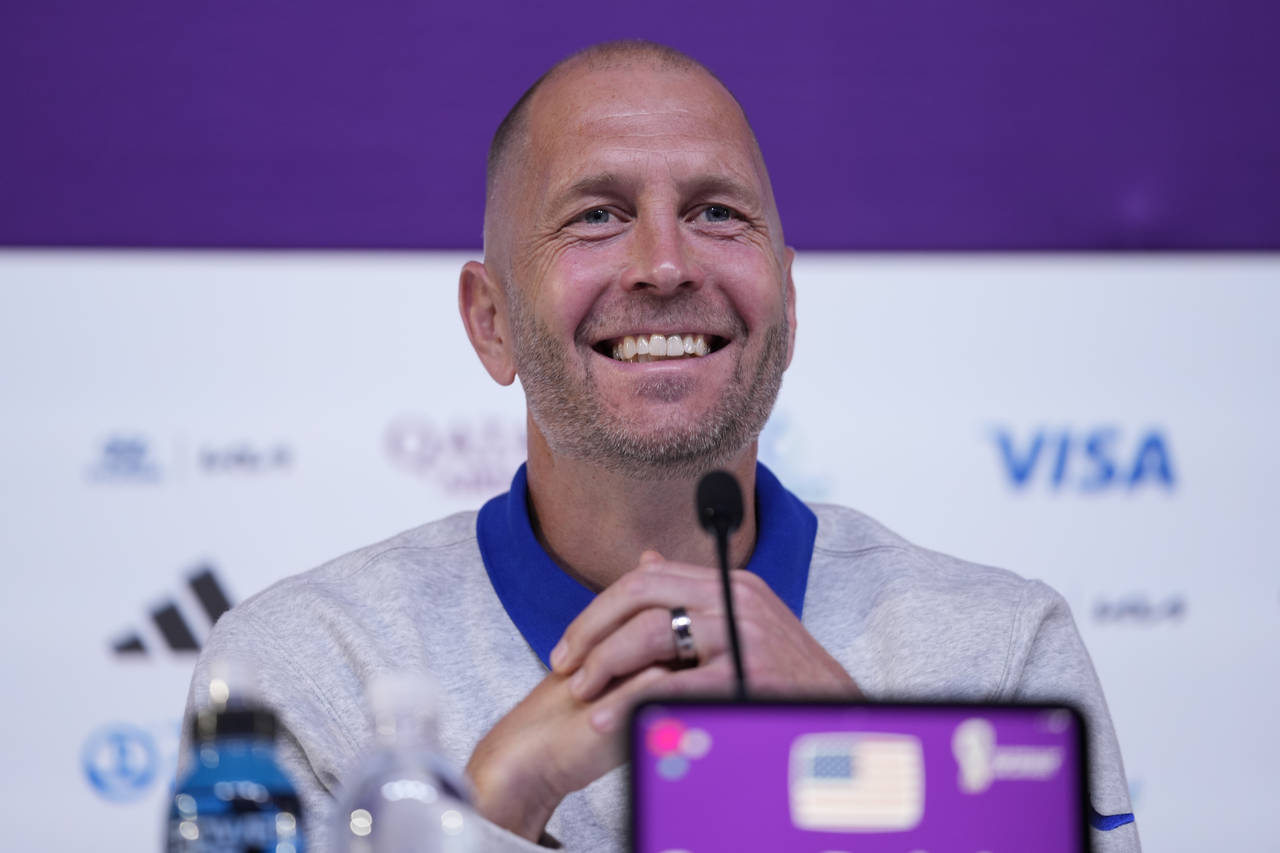 Head coach Gregg Berhalter of the United States attends a press conference on the eve of the group ...