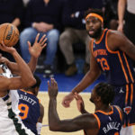 Allen, Bucks hang on after Giannis fouls out to edge Knicks