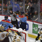 Panthers score 3 in 2nd period, halt Bruins win streak at 7