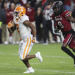 South Carolina runs over No. 5 Tennessee 63-38; Hooker hurt