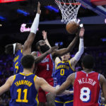 Embiid, Harden lead 76ers past short-handed Warriors