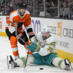 DeAngelo caps Flyers rally for 4-3 OT win over Sharks