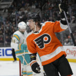 DeAngelo caps Flyers rally for 4-3 OT win over Sharks