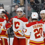 Toffoli and Kadri both score twice, Flames beat Sharks 7-3