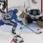 Hartman scores twice to help Wild beat Blues 5-2
