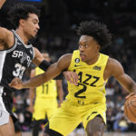 Vassell, Johnson help Spurs hold on to beat Jazz, 126-122