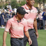 Woods and son hobble to a 59 and are 2 back of Team Thomas