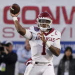 Kansas rallies, but Arkansas wins Liberty Bowl 55-53 in 3OTs