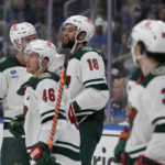 Hartman scores twice to help Wild beat Blues 5-2