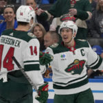 Hartman scores twice to help Wild beat Blues 5-2