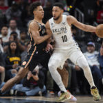Nets win 10th straight, beating short-handed Hawks 108-107