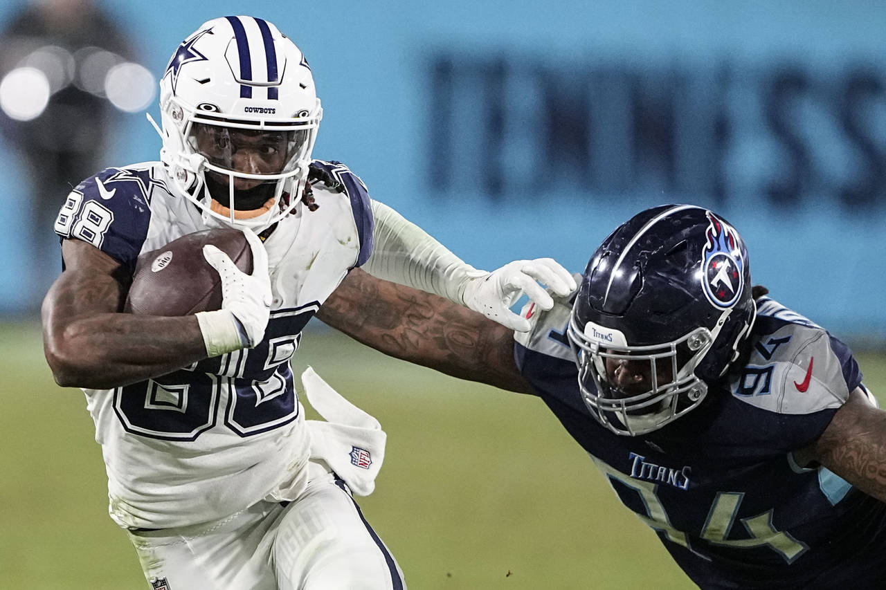 Dallas Cowboys wide receiver CeeDee Lamb (88) runs against the Tennessee Titans during the second h...