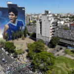 Sea of people try to catch glimpse of Argentina soccer team