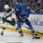 Hartman scores twice to help Wild beat Blues 5-2
