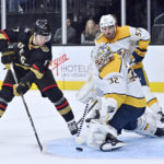 Vegas overcomes Forsberg's hat trick, beats Nashville in OT