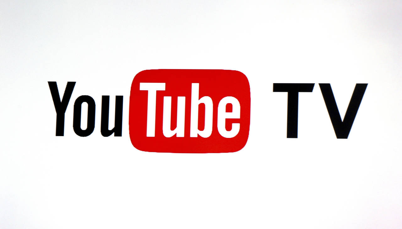 FILE - The YouTube TV logo is seen Feb. 28, 2017, at the YouTube Space LA in Los Angeles. YouTube T...