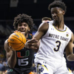 No. 14 Miami wins 9th straight, topping Notre Dame 76-65
