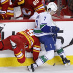 Weegar gets first goal with Flames in 3-2 win over Canucks