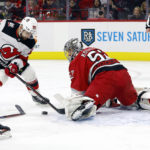 Canes beat Devils, move into 1st in Metropolitan Division