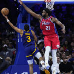 Embiid, Harden lead 76ers past short-handed Warriors