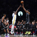 Nets score 91 in 1st half, wallop weary Warriors 143-113