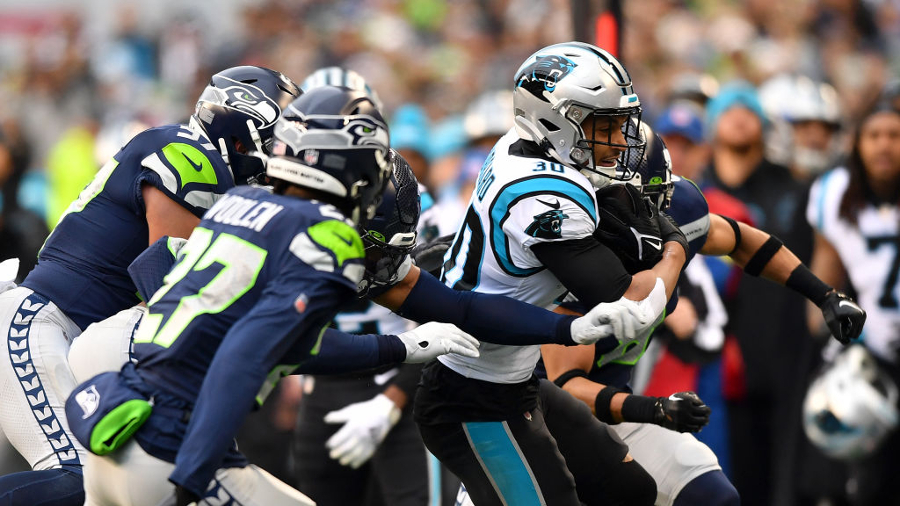 Seahawks Panthers Chuba Hubbard...