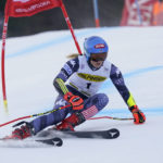Shiffrin leads 1st run, set to match Vonn's World Cup record
