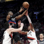 Grant scores 36, Blazers rout Pistons in Payton's debut