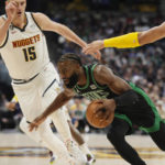 Jokic, Nuggets overcome rim delay, top Celtics 123-111