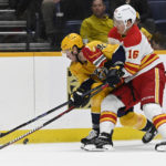 Saros makes 38 saves, leads Predators over Flames 2-1