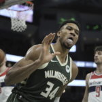 Antetokounmpo has career-high 55 points; Bucks beat Wizards