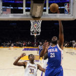 LeBron hits 38K, but Embiid leads 76ers past Lakers 113-112