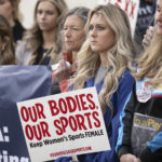 Demonstrators protest NCAA's transgender athlete inclusion