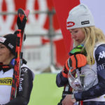 Shiffrin shows her emotions after matching Vonn's record