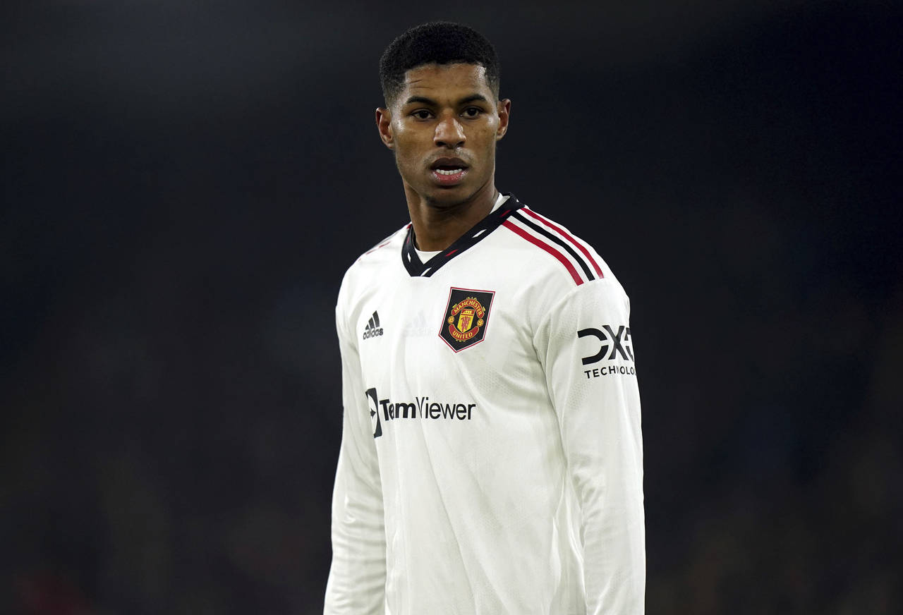 Manchester United's Marcus Rashford looks on during the Premier League match between Crystal Palace...