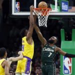 Brown forces OT, Celtics snap skid by beating LA 125-121
