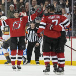 Hamilton scores twice, Devils defeat Vegas 3-2 in OT