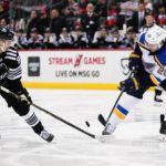 Binnington makes 36 saves, Blues edge Devils 5-3