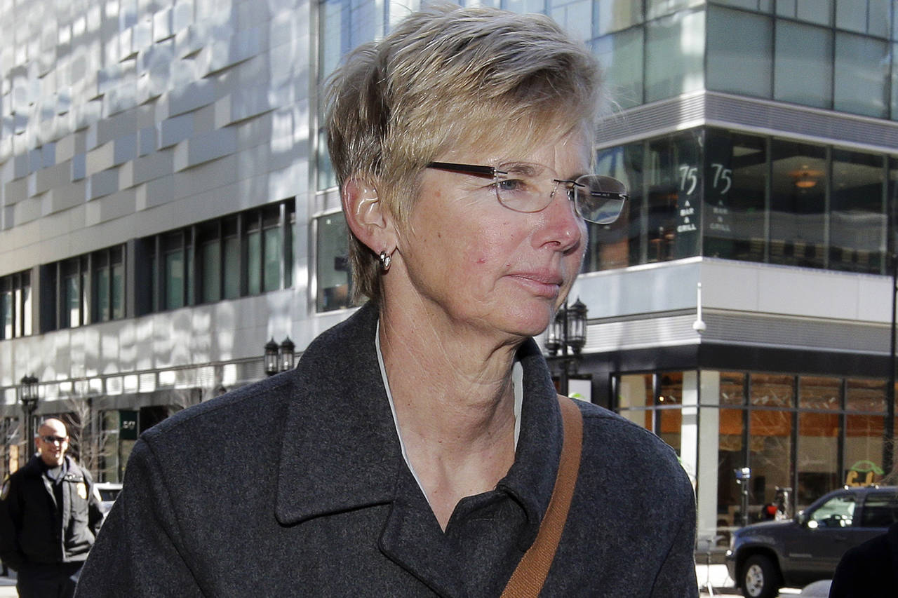FILE - Donna Heinel, former University of Southern California athletics administrator, arrives at f...