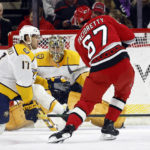 Saros stops record 64 shots as Predators beat Hurricanes